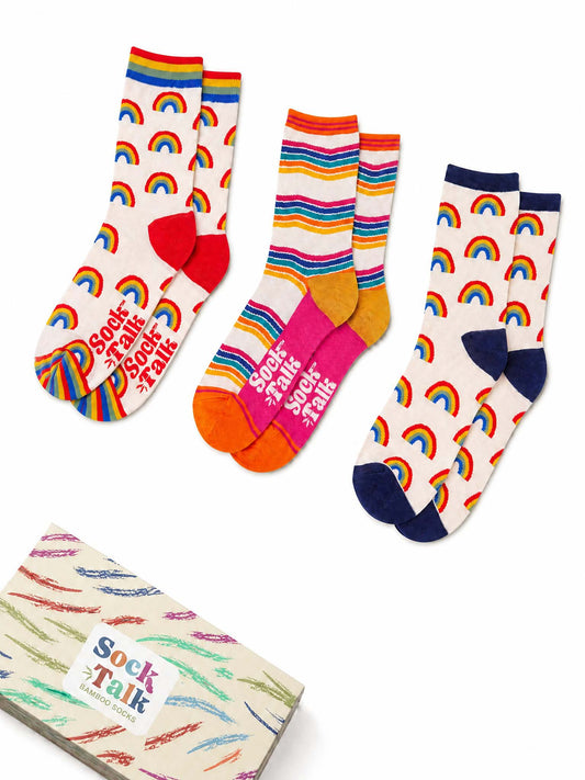 Rainbow Bamboo Socks Gift Set