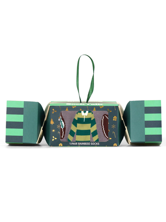 Rugby-Bamboo-Crew-Socks-Christmas-Cracker-Gift-Box-in-Grey/Green