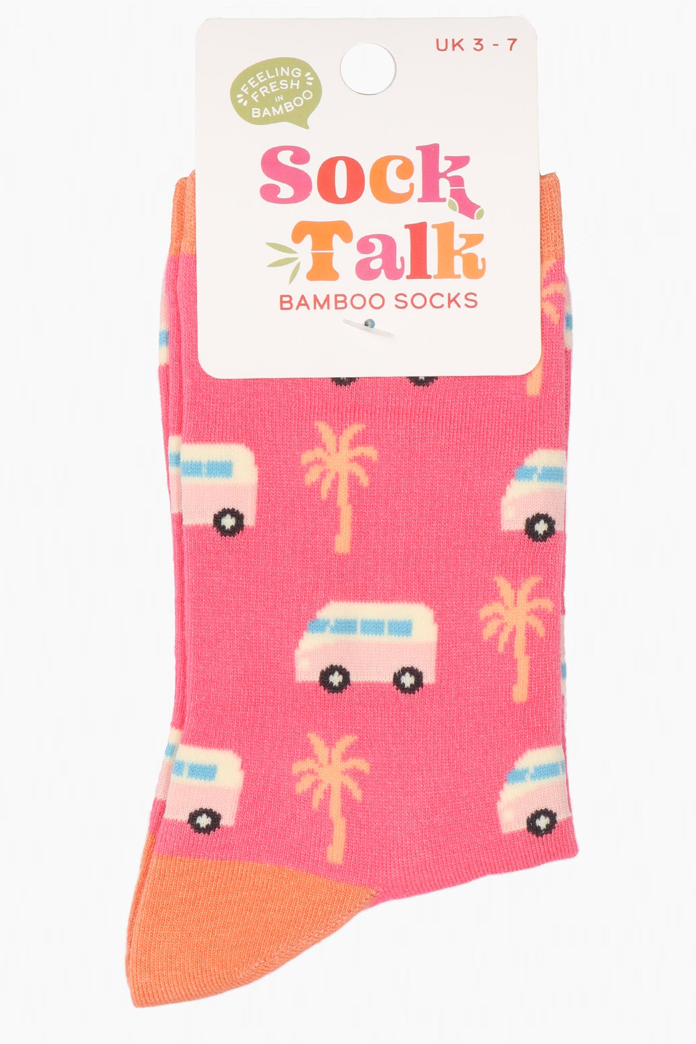 Womens Bamboo Socks Palm Tree Camping Novelty Summer Socks Pink