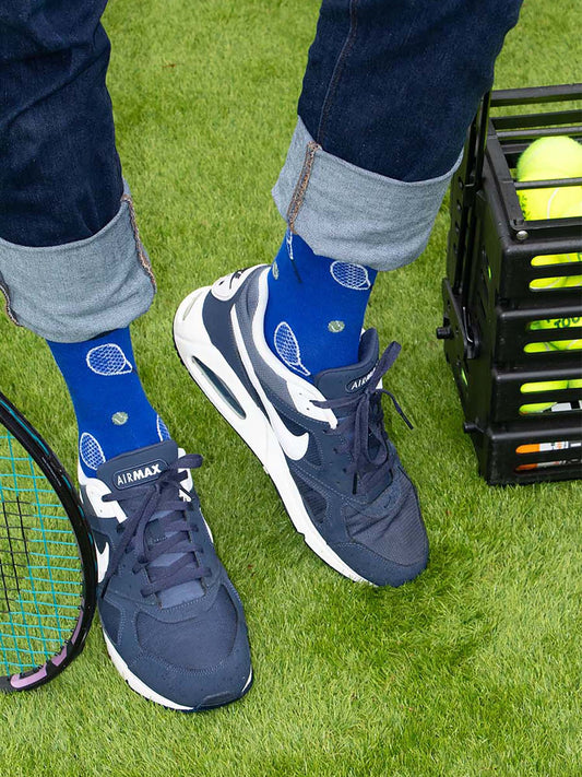 tennis-print-bamboo-socks-blue