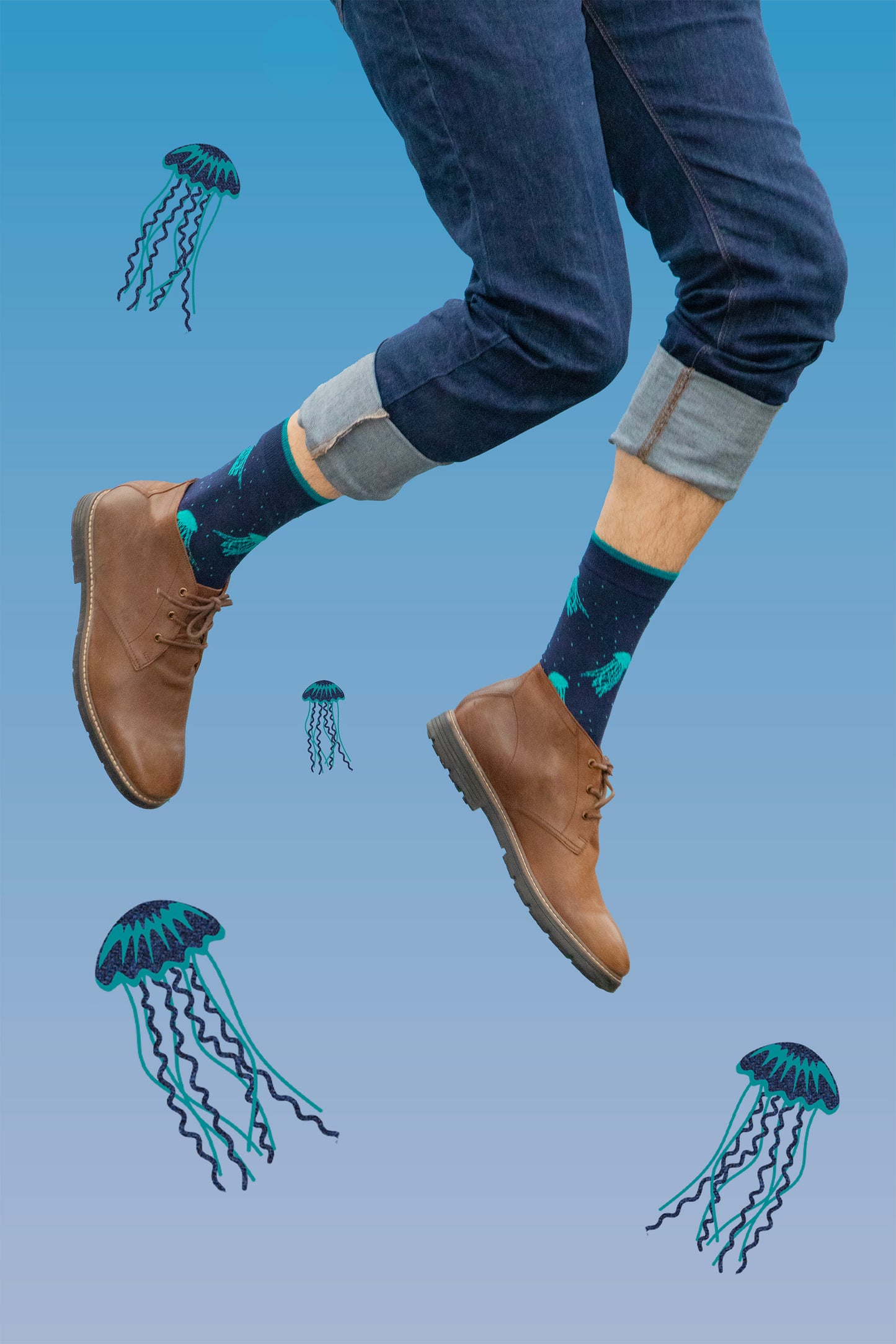 Men's Floating Jellyfish Bamboo Socks