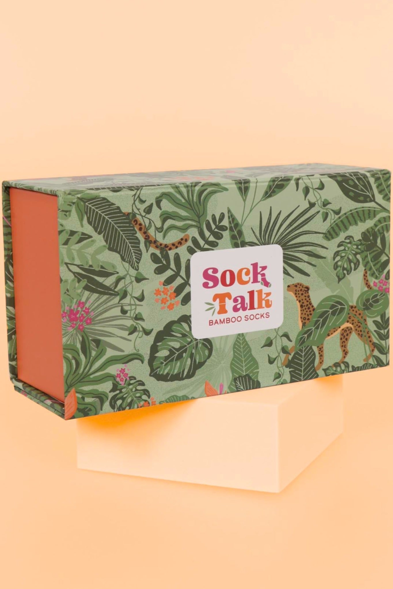 Sock Trio Gift Wrap - Green/Orange, Jungle