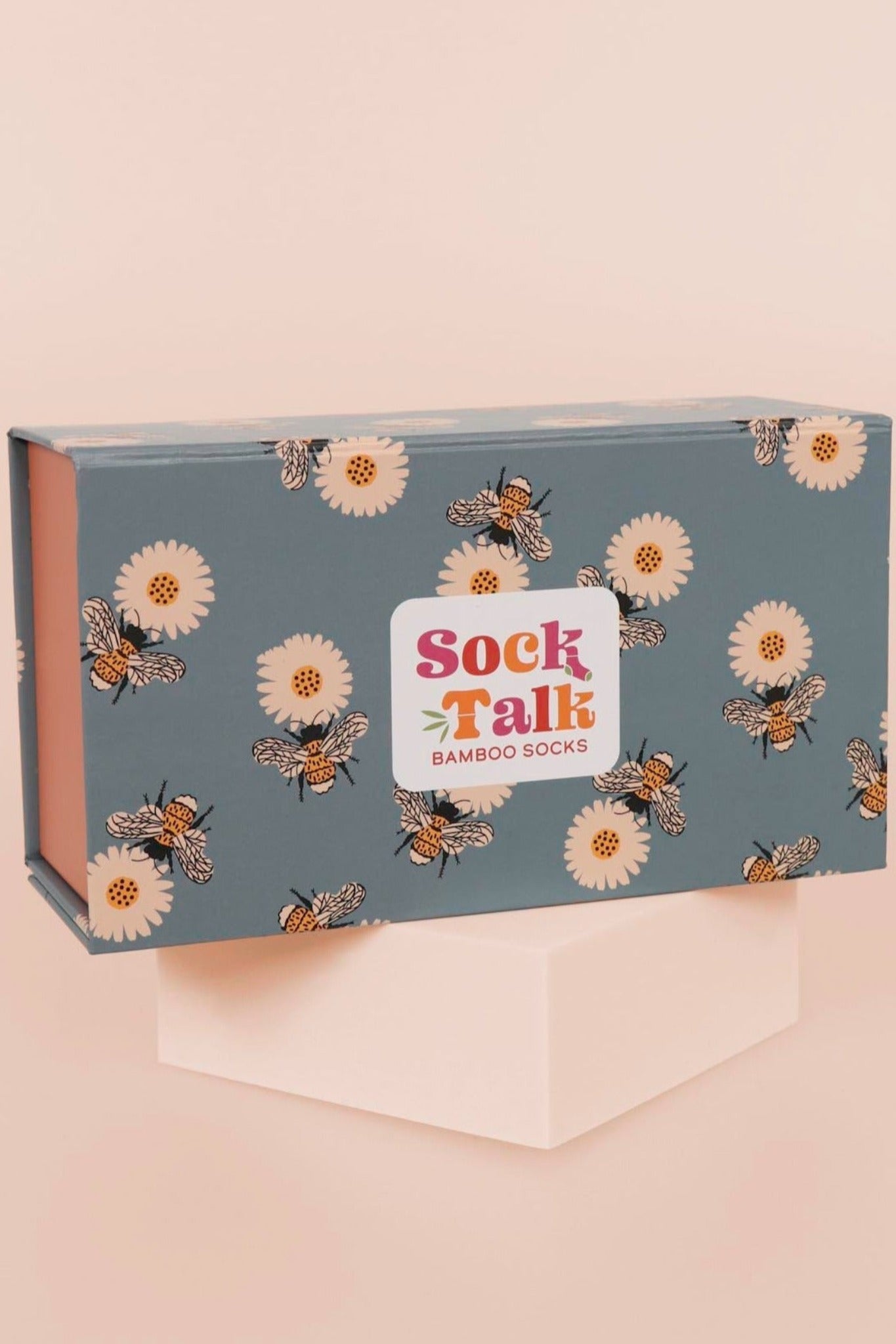 Sock Trio Gift Wrap - Blue, Bee & Flower