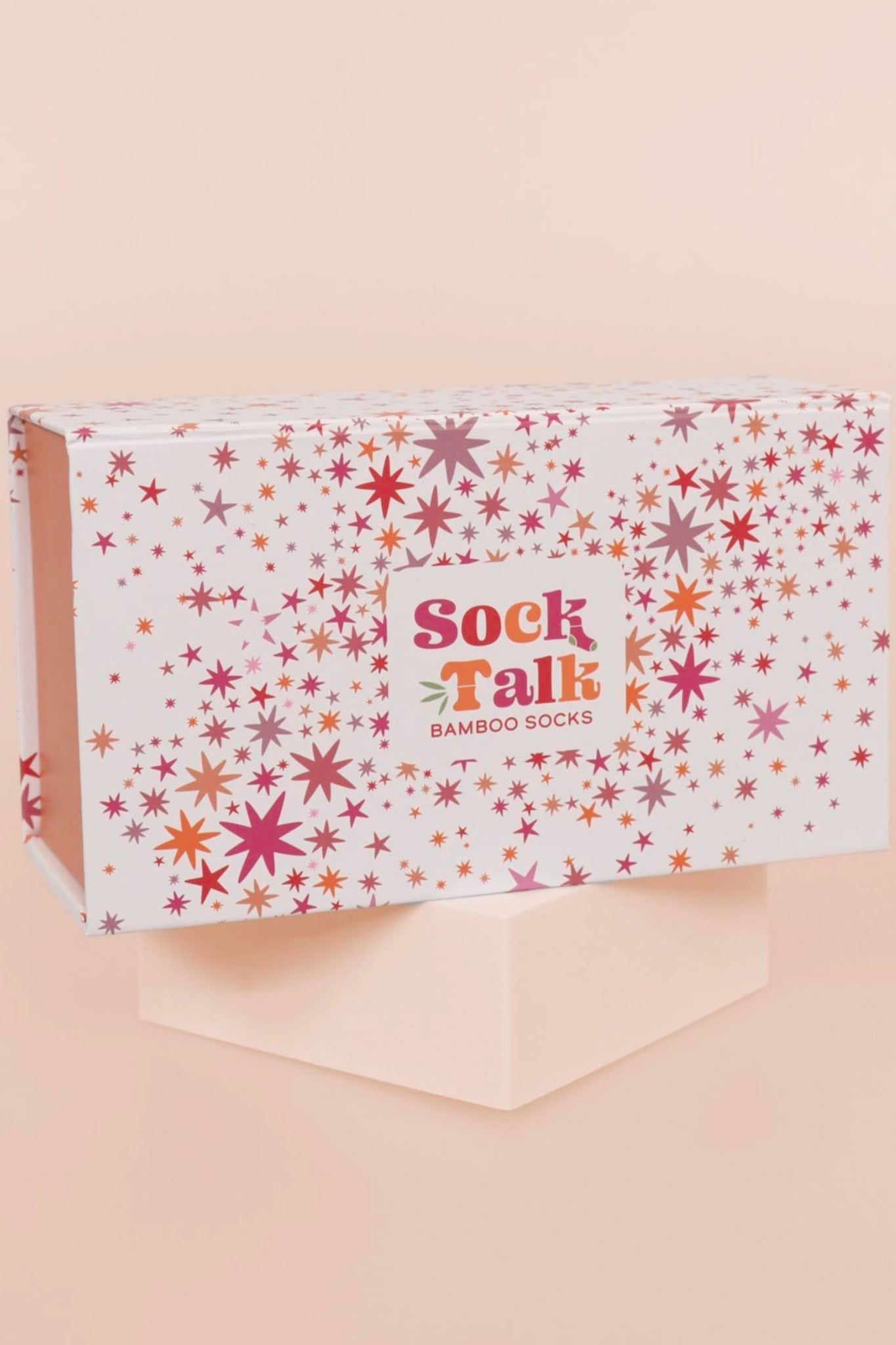 Sock Trio Gift Wrap - Cream/Pink, Stars