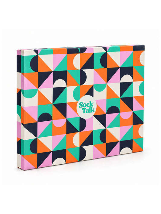 Sock Trio Gift Wrap - Multi, Geometric