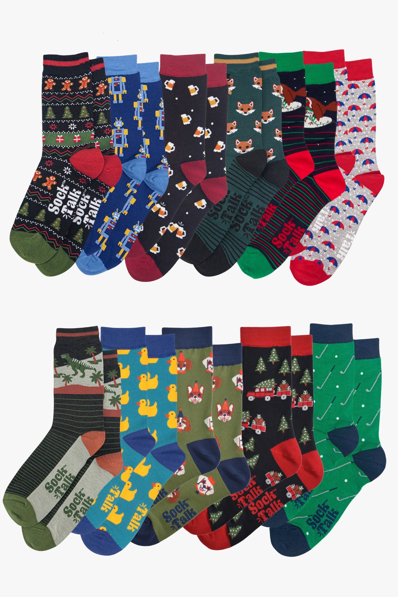 Men's Bamboo Socks Advent Calendar - Navy Blue, Mixed