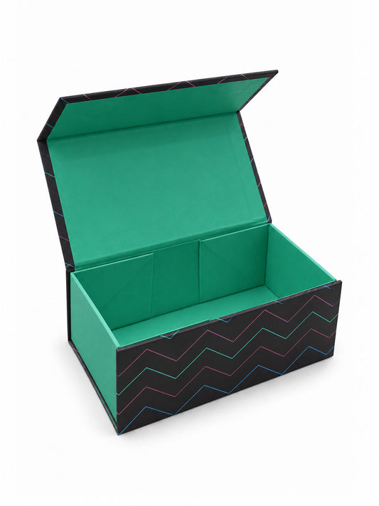 Sock Trio Gift Wrap - Black/Multi, Zig Zag