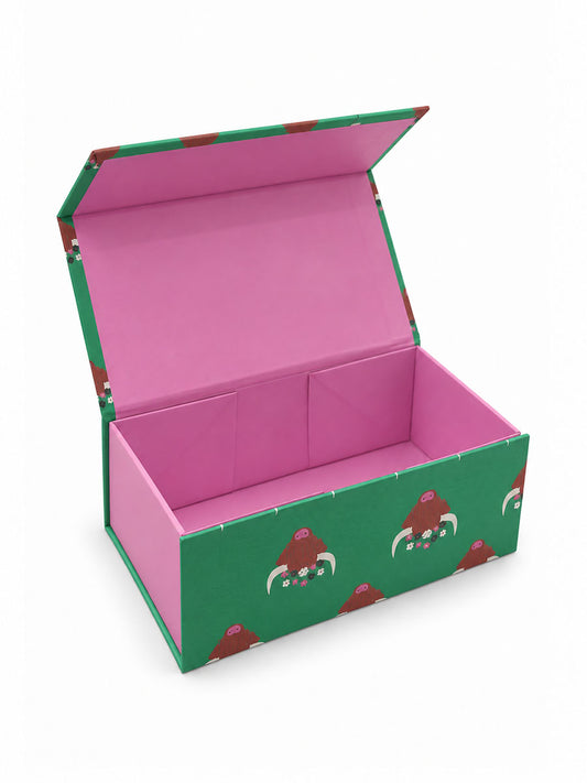 Sock Trio Gift Wrap - Green, Highland Cow