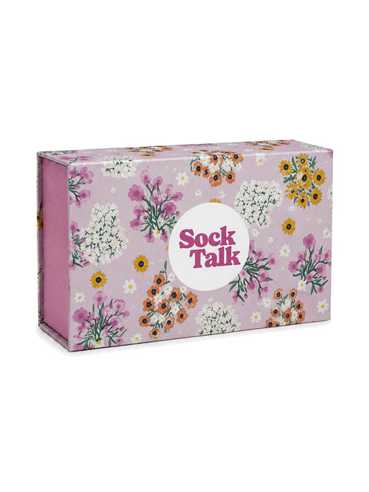 Sock Trio Gift Wrap - Pink, Floral