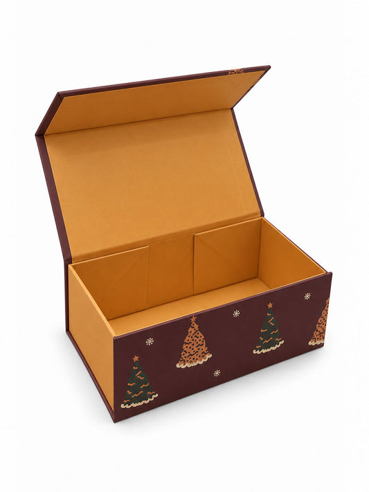 Sock Trio Gift Wrap - Brown, Christmas Tree