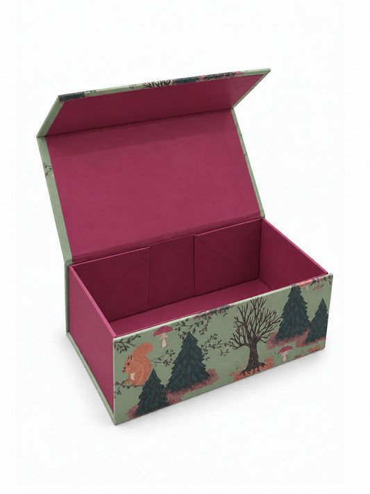 Sock Trio Gift Wrap - Green, Woodland Scene