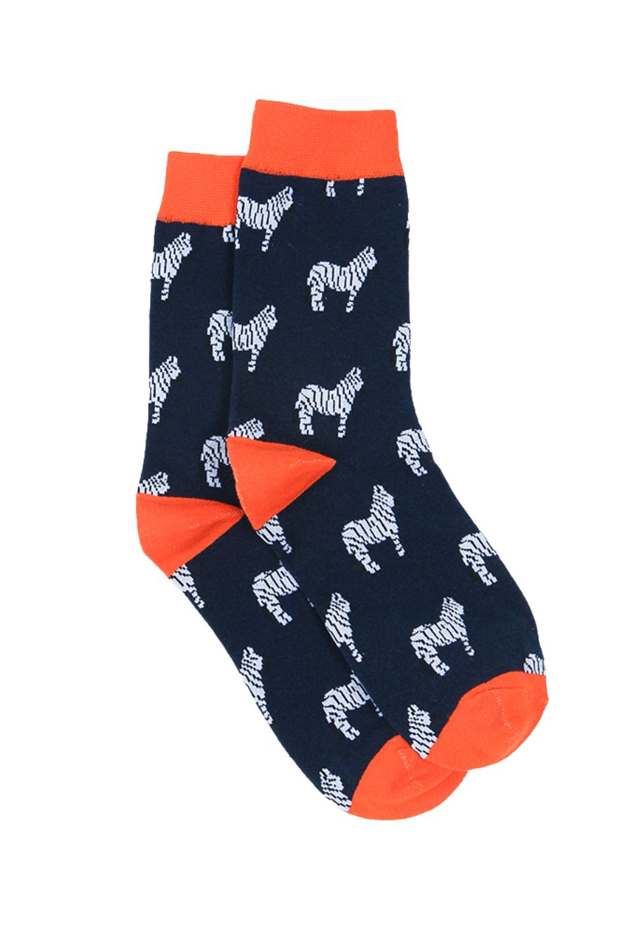 Blue and Orange Mens Zebra Print Bamboo Socks