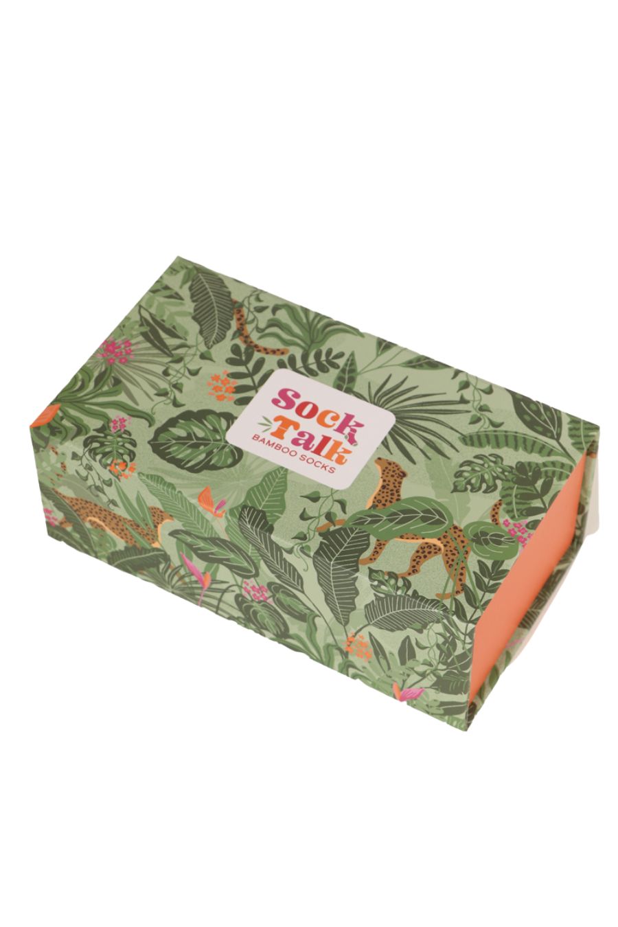 Sock Trio Gift Wrap - Green/Orange, Jungle
