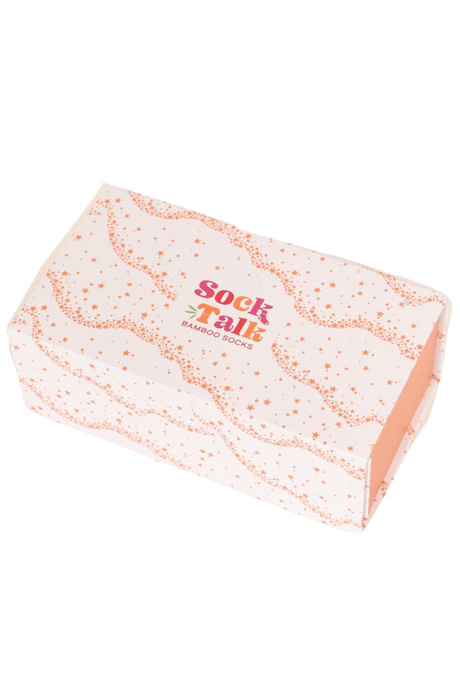 Sock Trio Gift Wrap - Cream/Orange, Star Wave