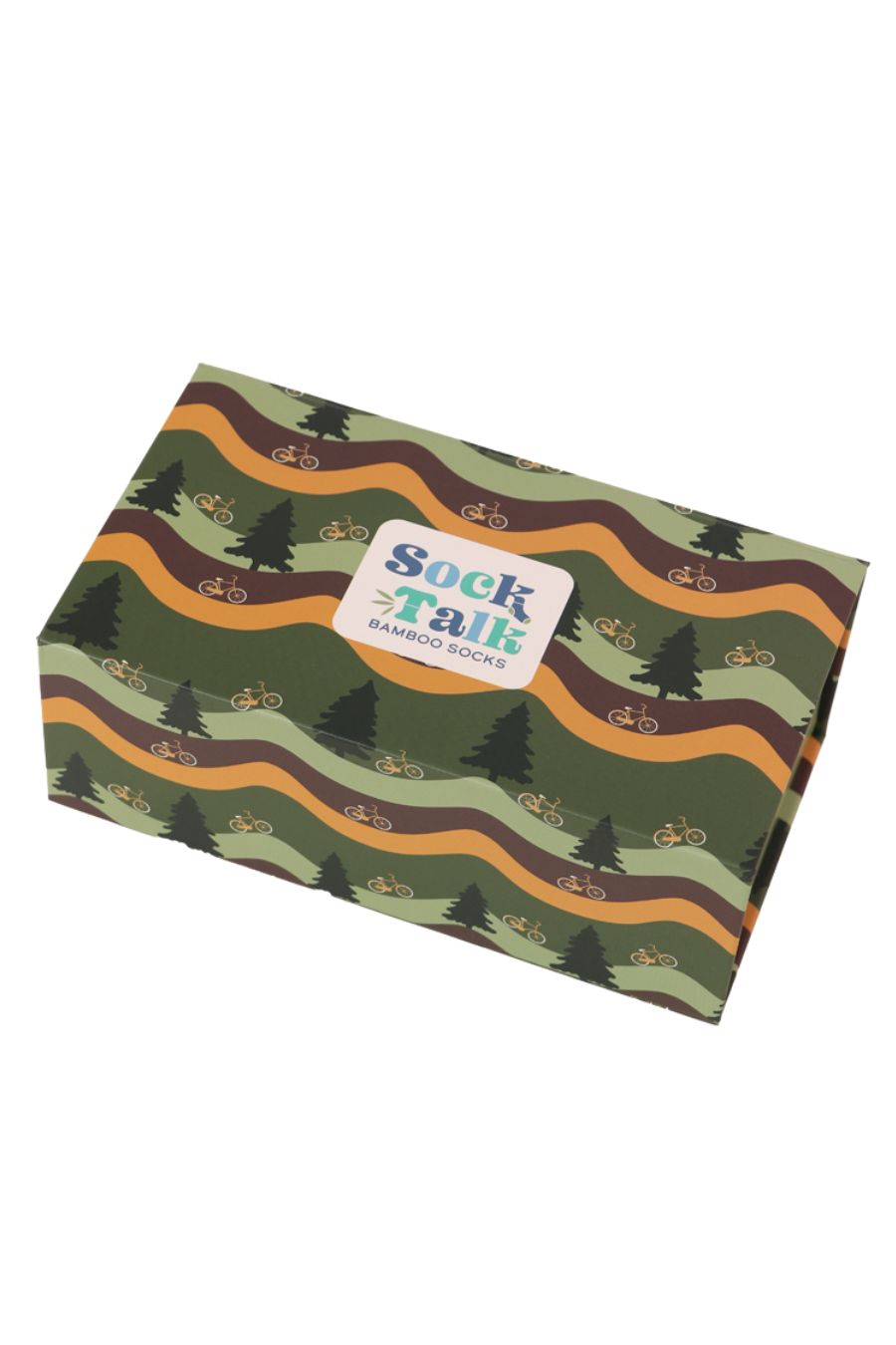 Sock Trio Gift Wrap - Green/Yellow, Mountain Bike