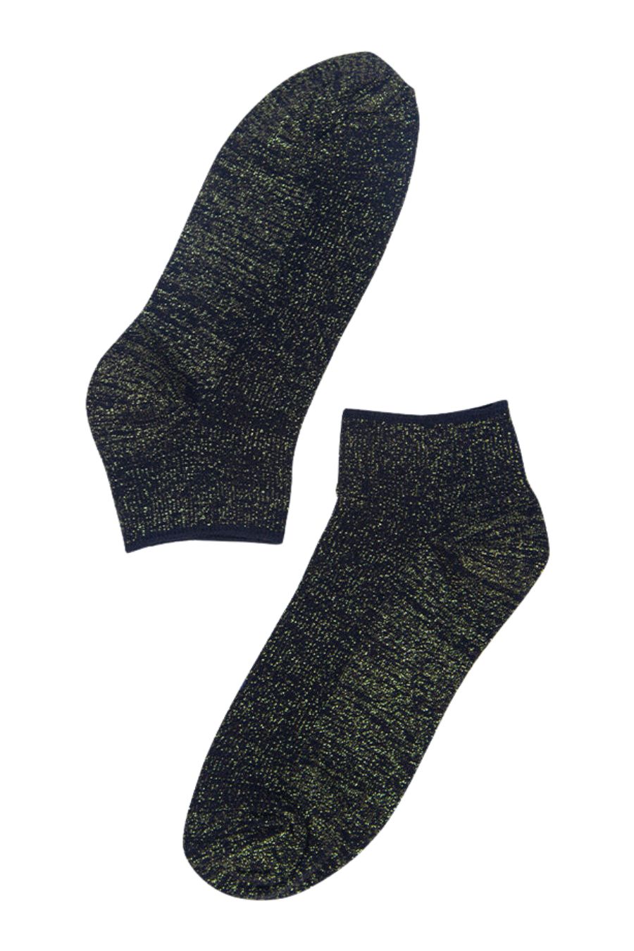 gold and black glitter anklet socks