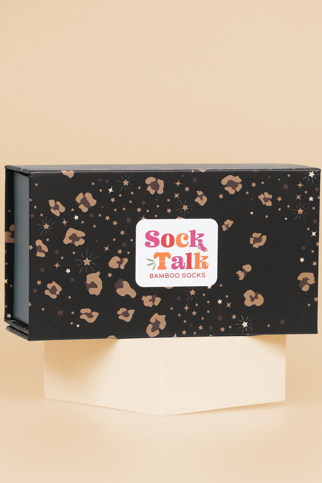 Women's Bamboo Socks Cheetah Animal Print Ankle Socks Gift Box Set Black