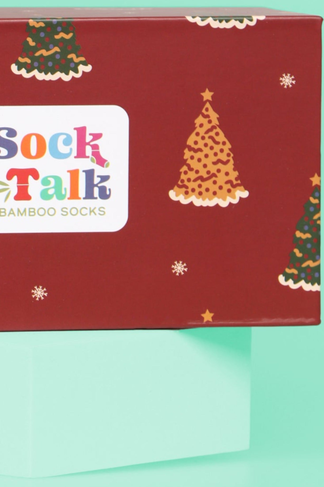 Sock Trio Gift Wrap - Brown, Christmas Tree