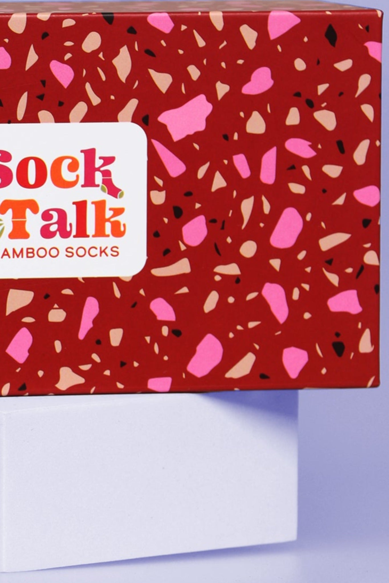 Sock Trio Gift Wrap - Red/Pink, Terrazzo