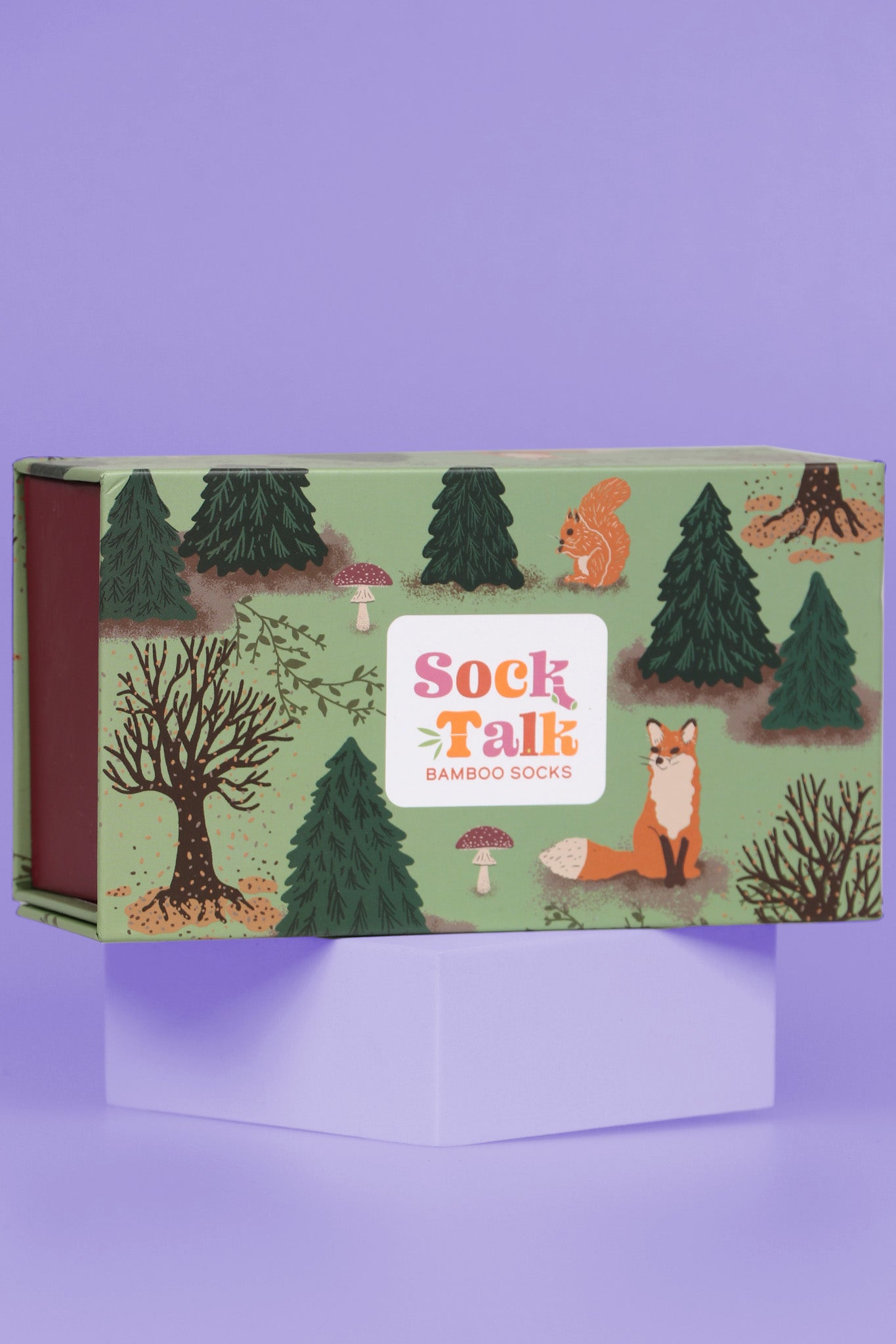 Sock Trio Gift Wrap - Green, Woodland Scene