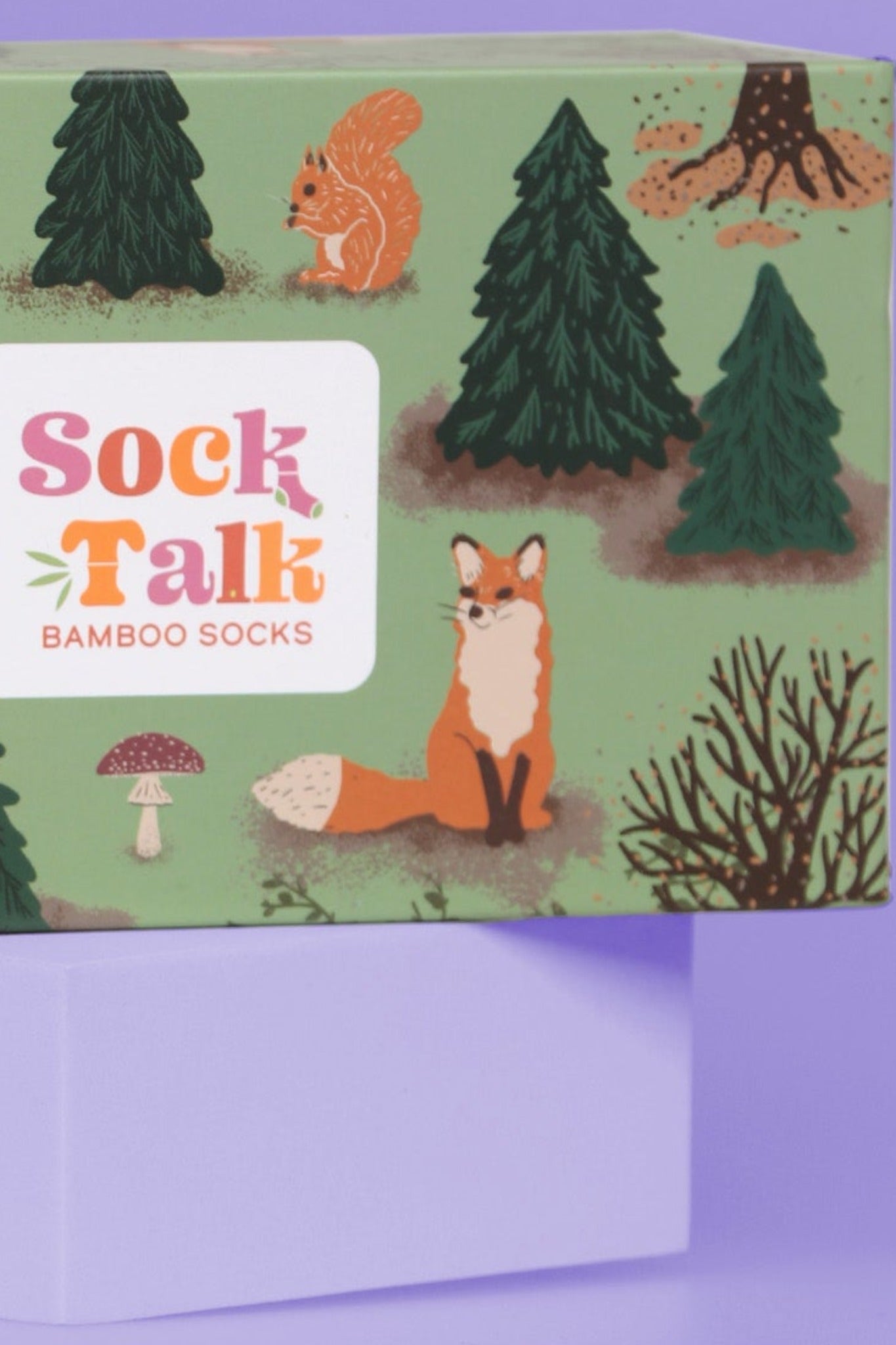 Sock Trio Gift Wrap - Green, Woodland Scene