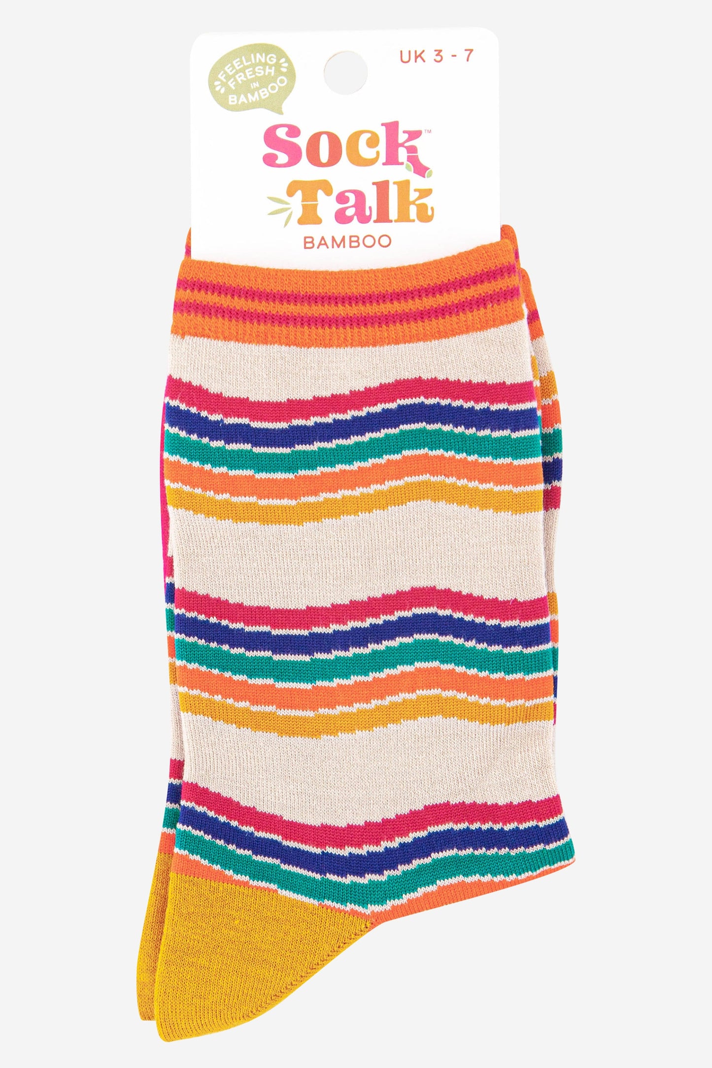 rainbow striped bamboo ankle socks uk size 3-7