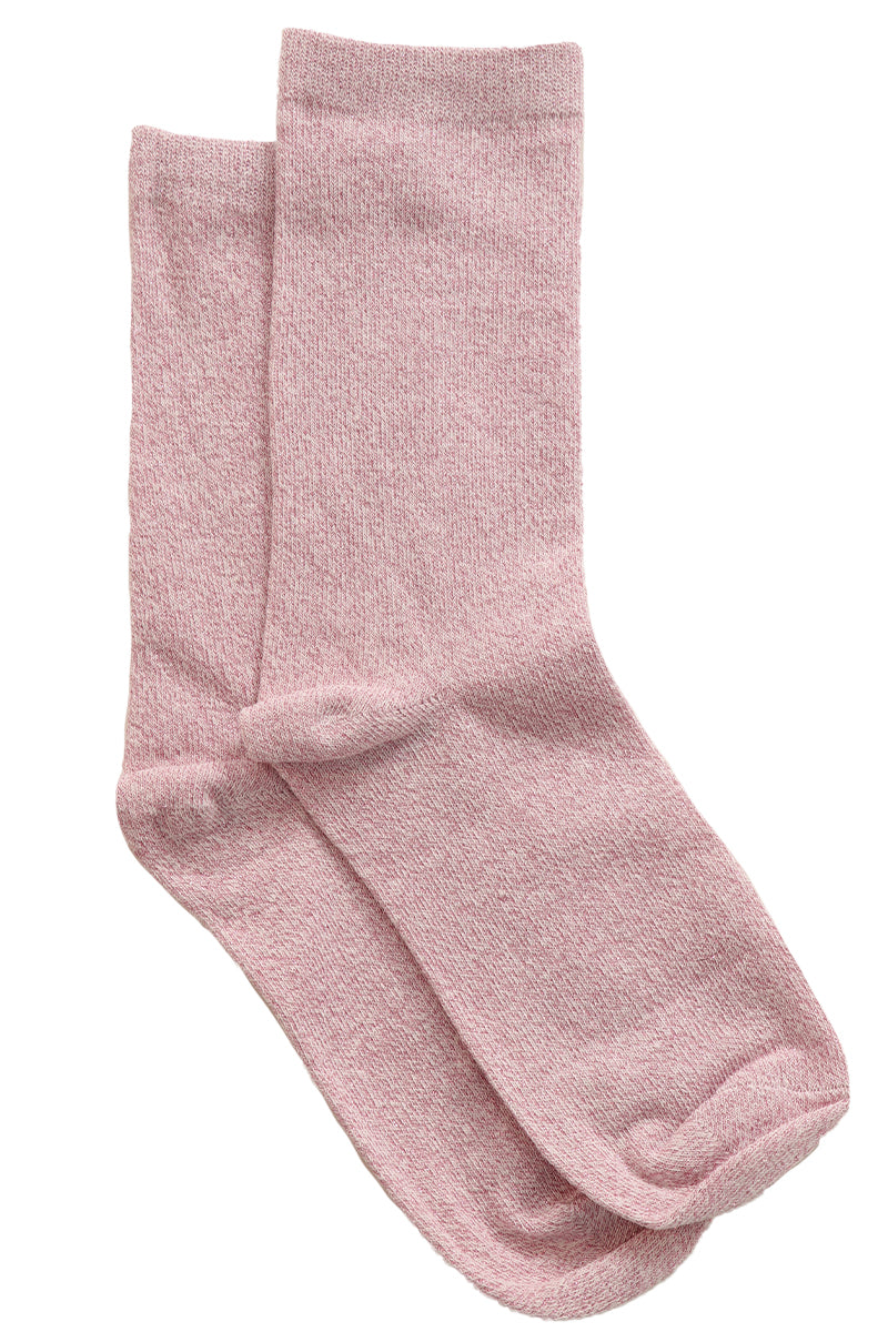 pink ankle socks with an all over white glitter shimmer