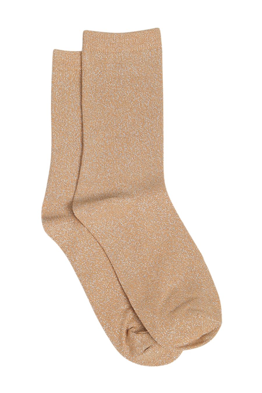 gold ankle socks with an all over silver glitter sparkle