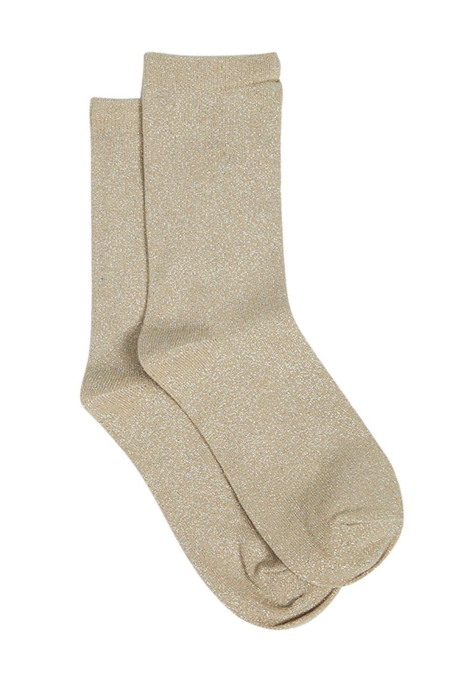beige ankle socks with an all over silver glitter effect