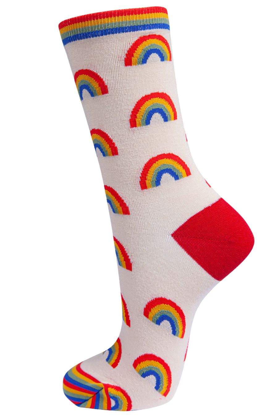 Sock Talk Womens Rainbow Bamboo Socks Novelty Ankle Socks UK 3-7 – Sock  Talk UK