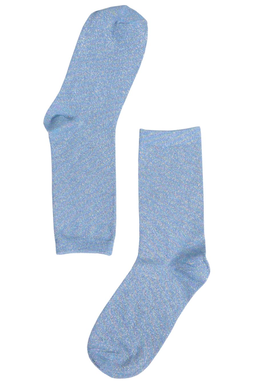 blue and rainbow glitter sparkly ankle socks