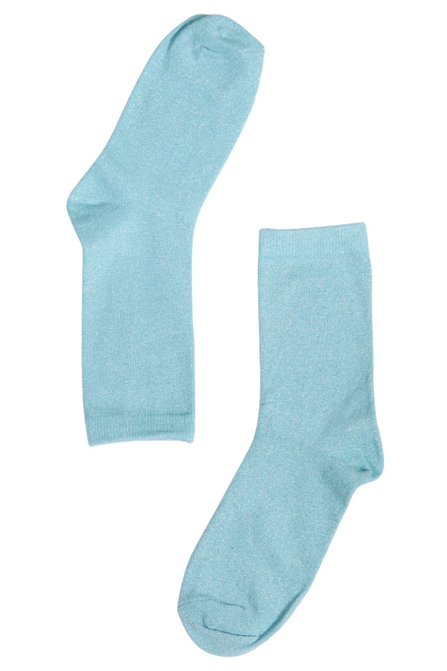 women's duck egg blue glitter socks
