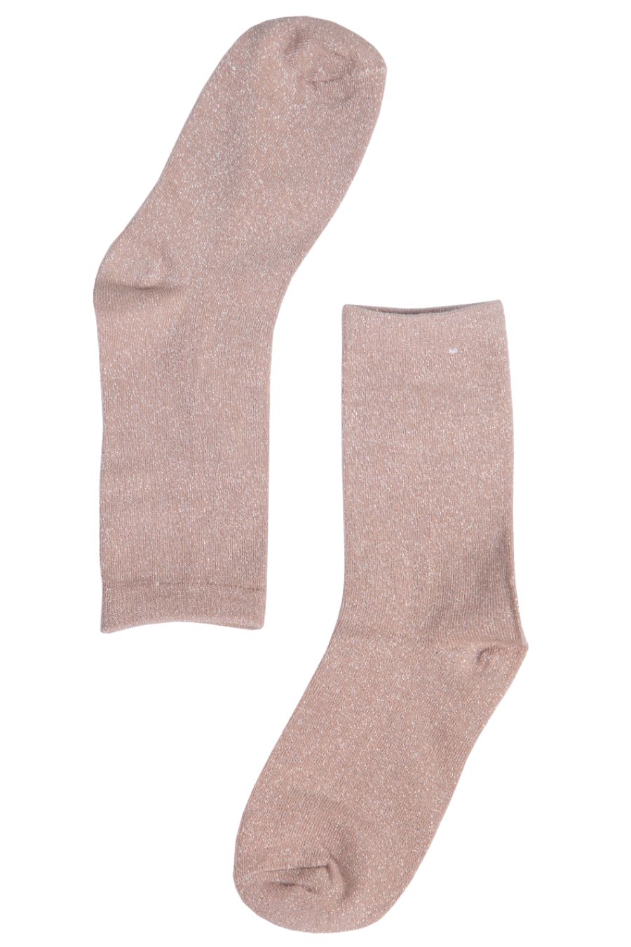 beige and silver glitter socks