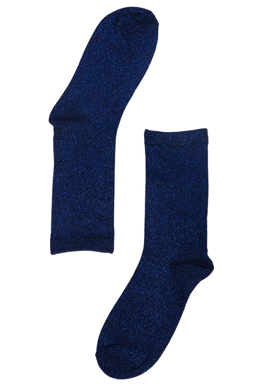 women's blue glitter ankle socks