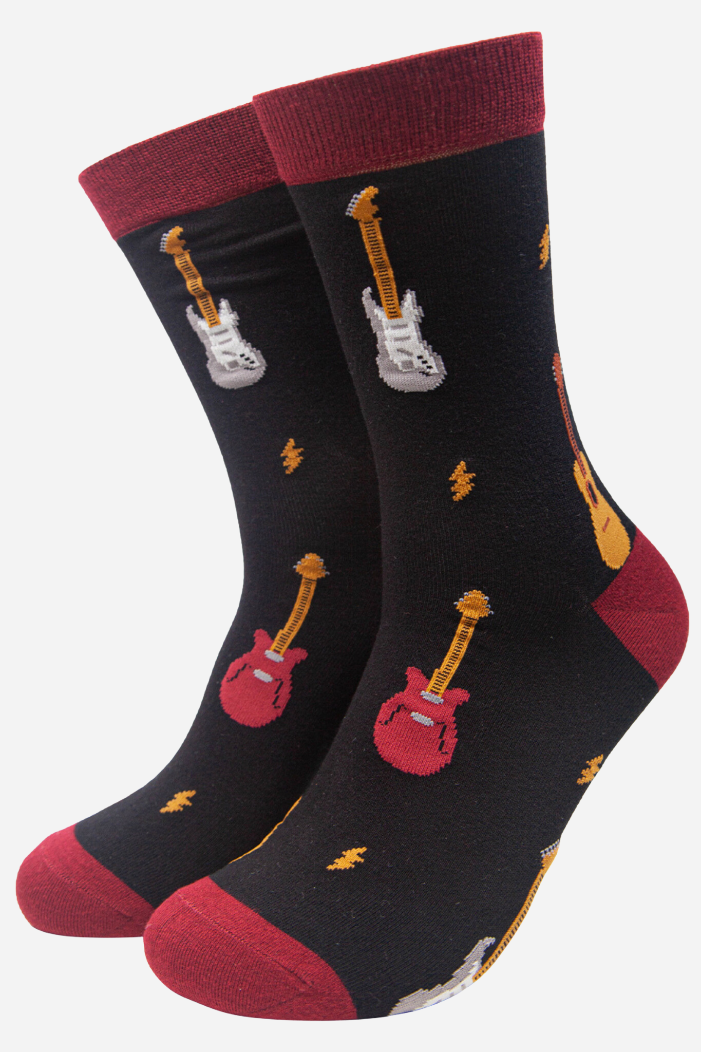 mens-socks-gift-box-black-rock-band-black-guitars
