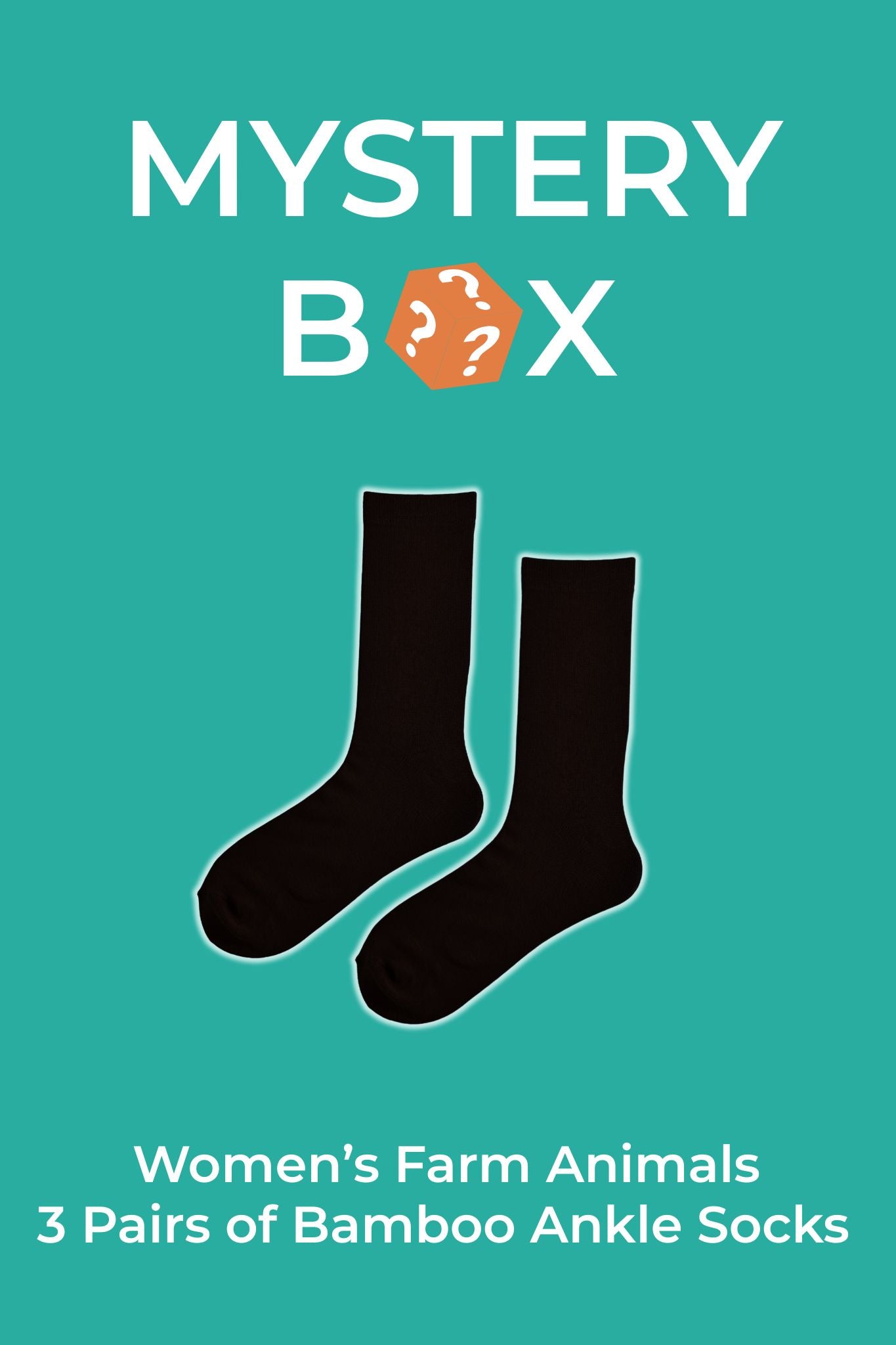 Women's Mystery Box Farm Animals Bamboo Socks - (3 Pack)