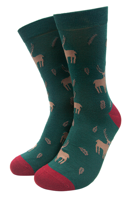 Mens Bamboo Socks Tiger Print Novlety Animal Socks Green – Sock Talk UK