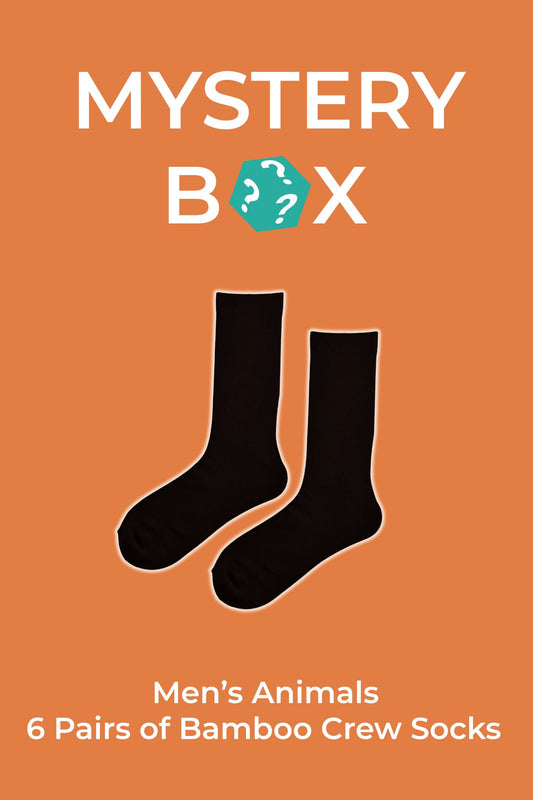 Men's Bamboo Crew Socks Mystery Box - Multi, Animals