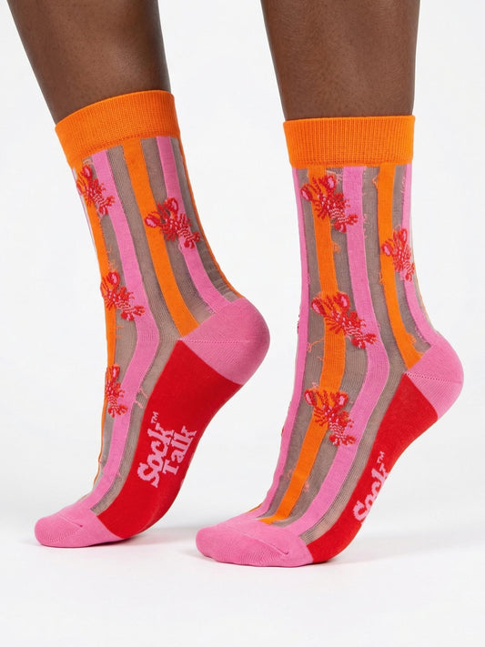 Lobster-Stripes-Combed-Cotton-Sheer-Pop-Socks-in-Pink-Red