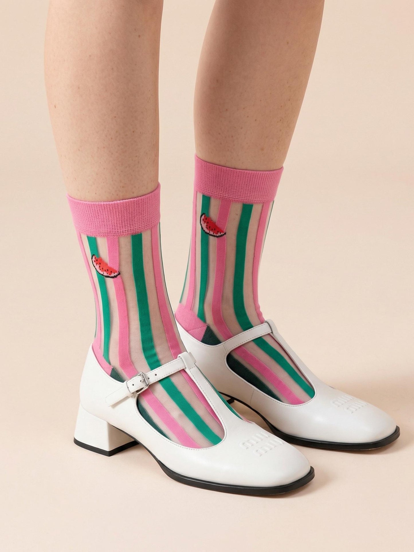Watermelon-Stripes-Combed-Cotton-Sheer-Pop-Socks-in-Pink