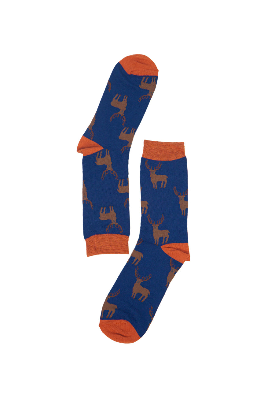 blue dress socks with Stags on them