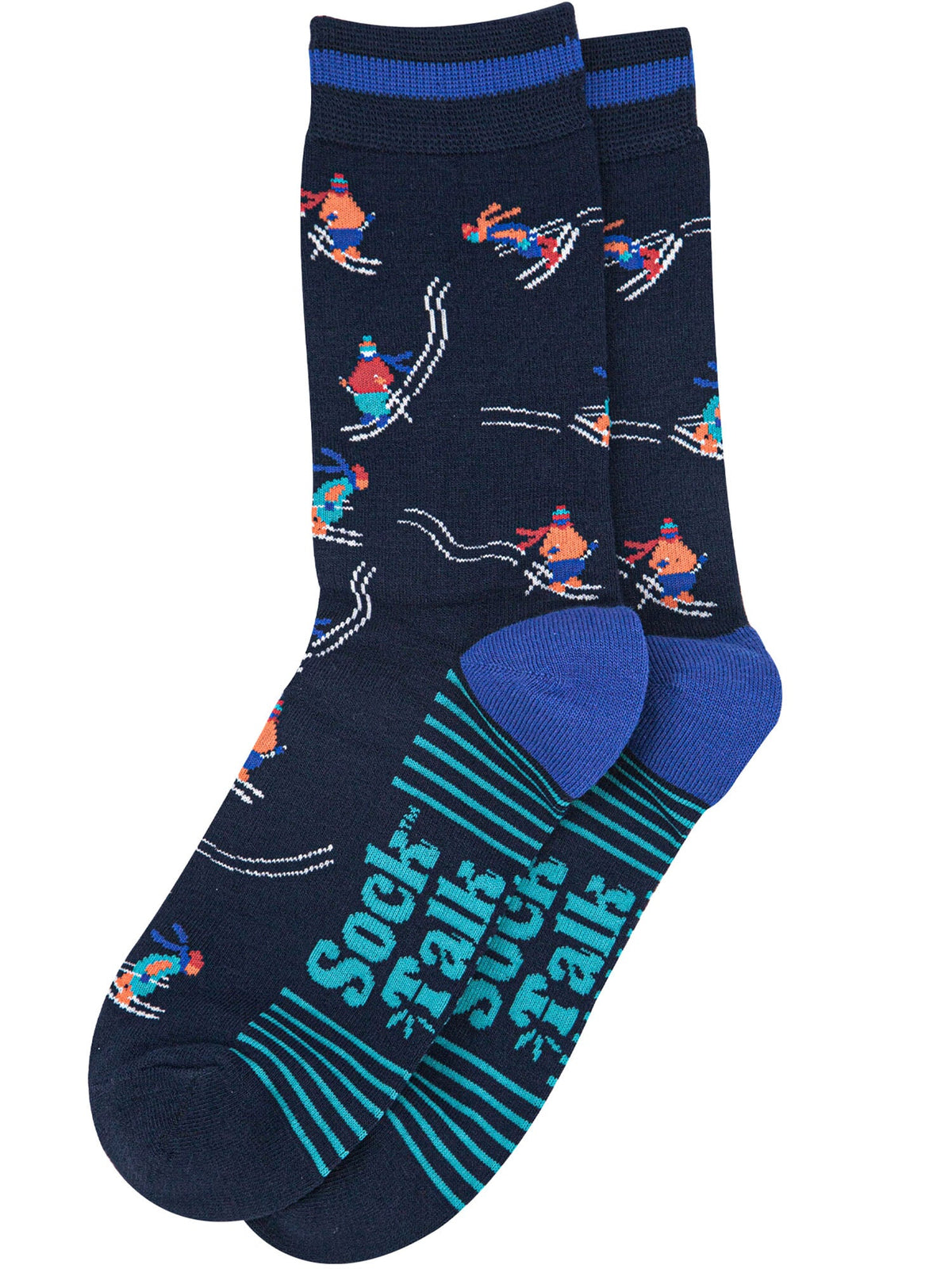 Skiing-Bamboo-Crew-Socks-Christmas-Cracker-Gift-Box-in-Navy-Blue