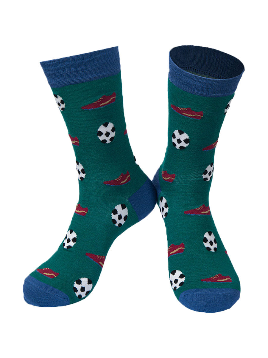 Football Bamboo Socks in Green