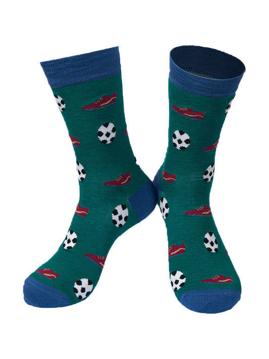 Football Bamboo Socks in Green
