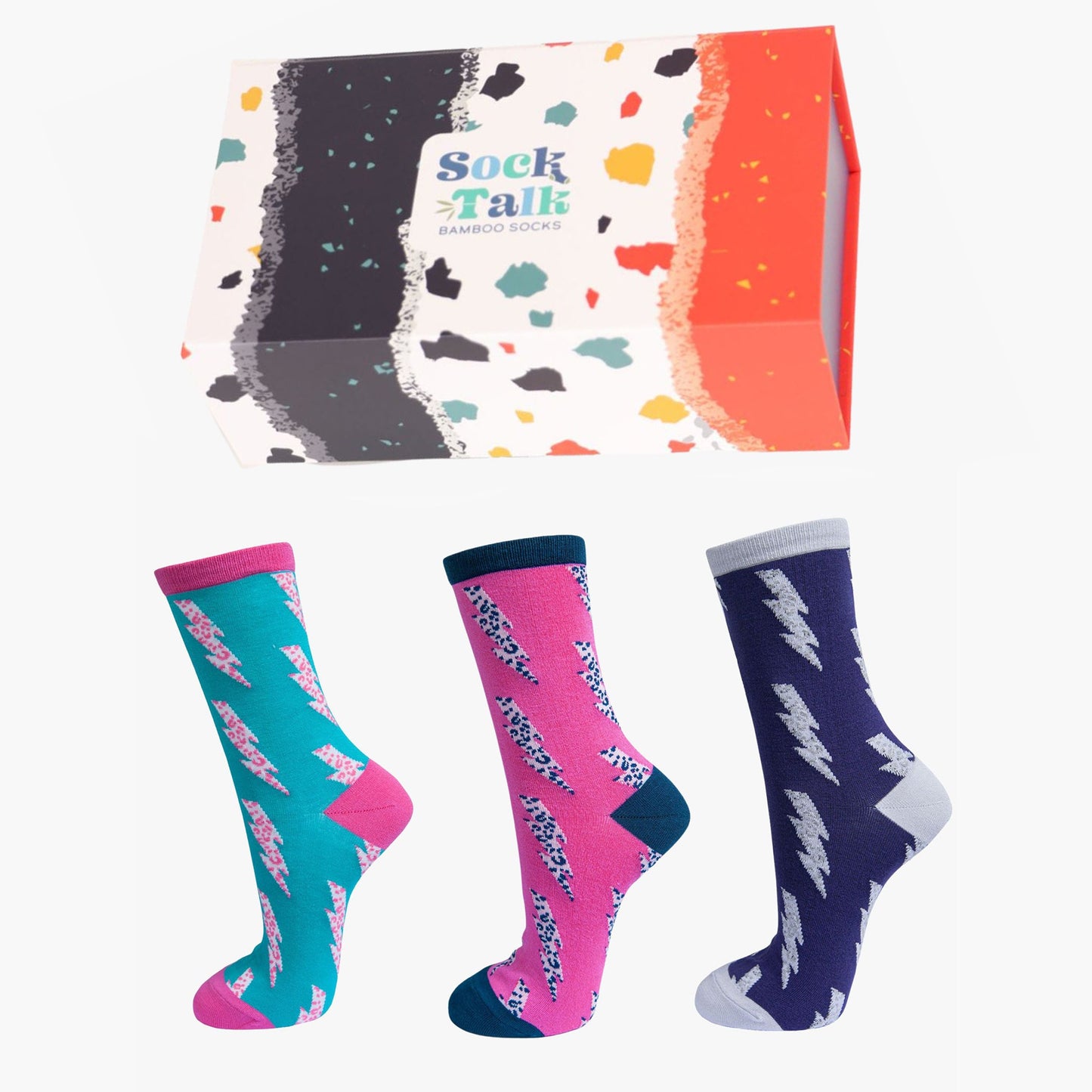 womens-socks-gift-box-pink-lightning-bolts