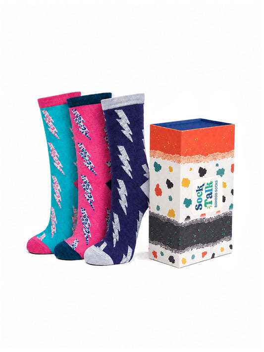 womens-socks-gift-box-pink-lightning-bolts