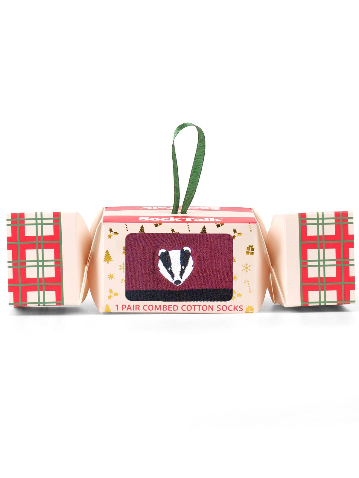 Badger-Embroidered-Combed-Cotton-Crew-Socks-Christmas-Cracker-Gift-Box-in-Black/Burgundy