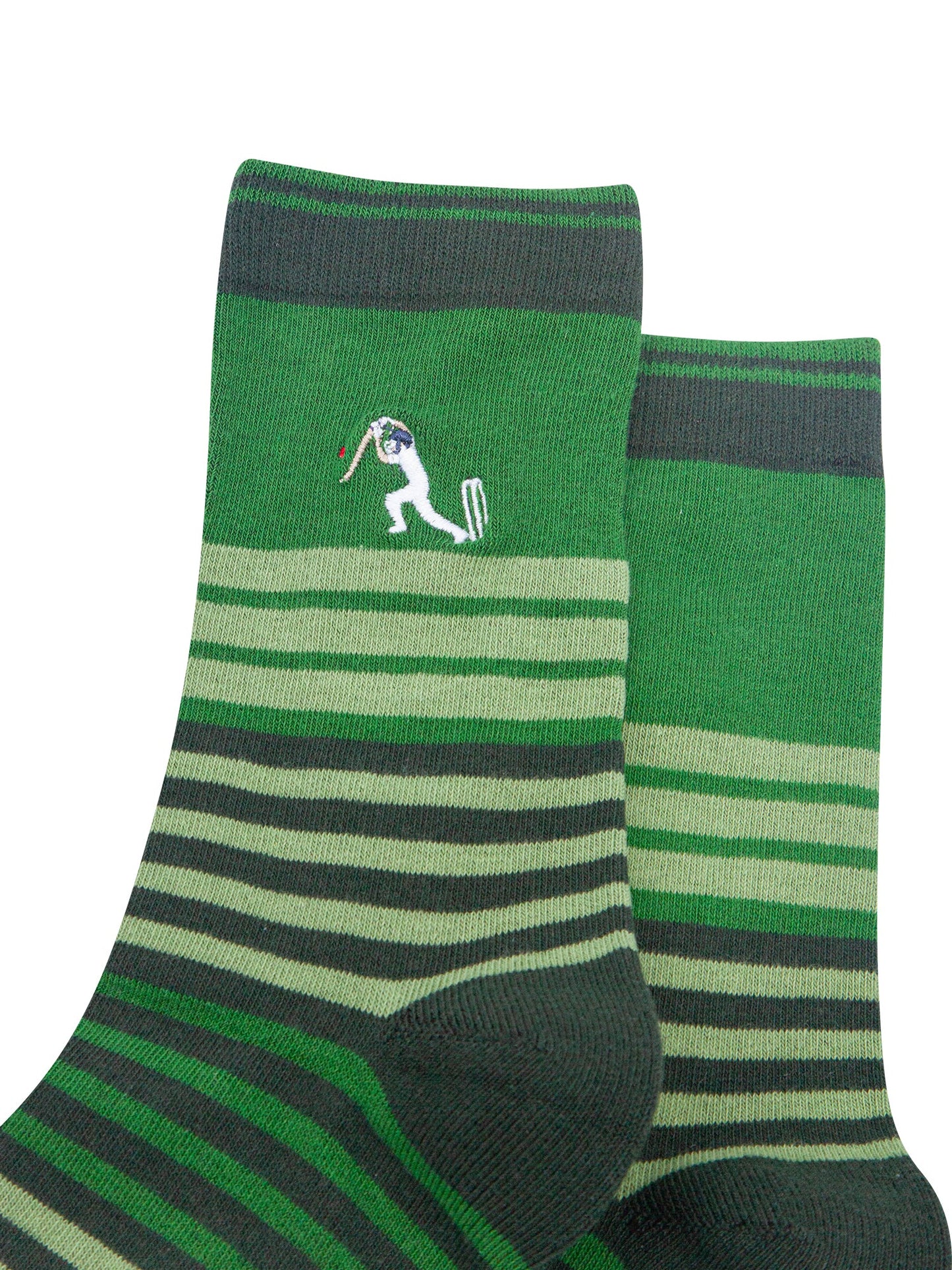 Cricket-Player-Combed-Cotton-Pattern-Embroidered-Socks-in-Green-Close-Up