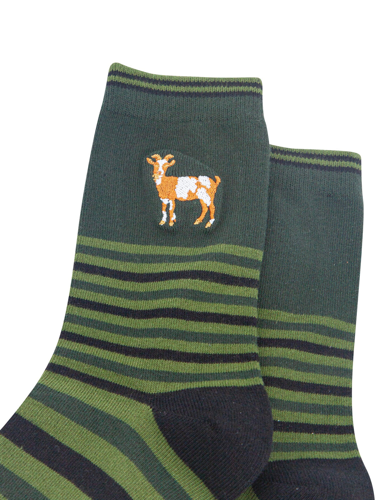 Goat-Combed-Cotton-Pattern-Embroidered-Socks-in-Green-Close-Up