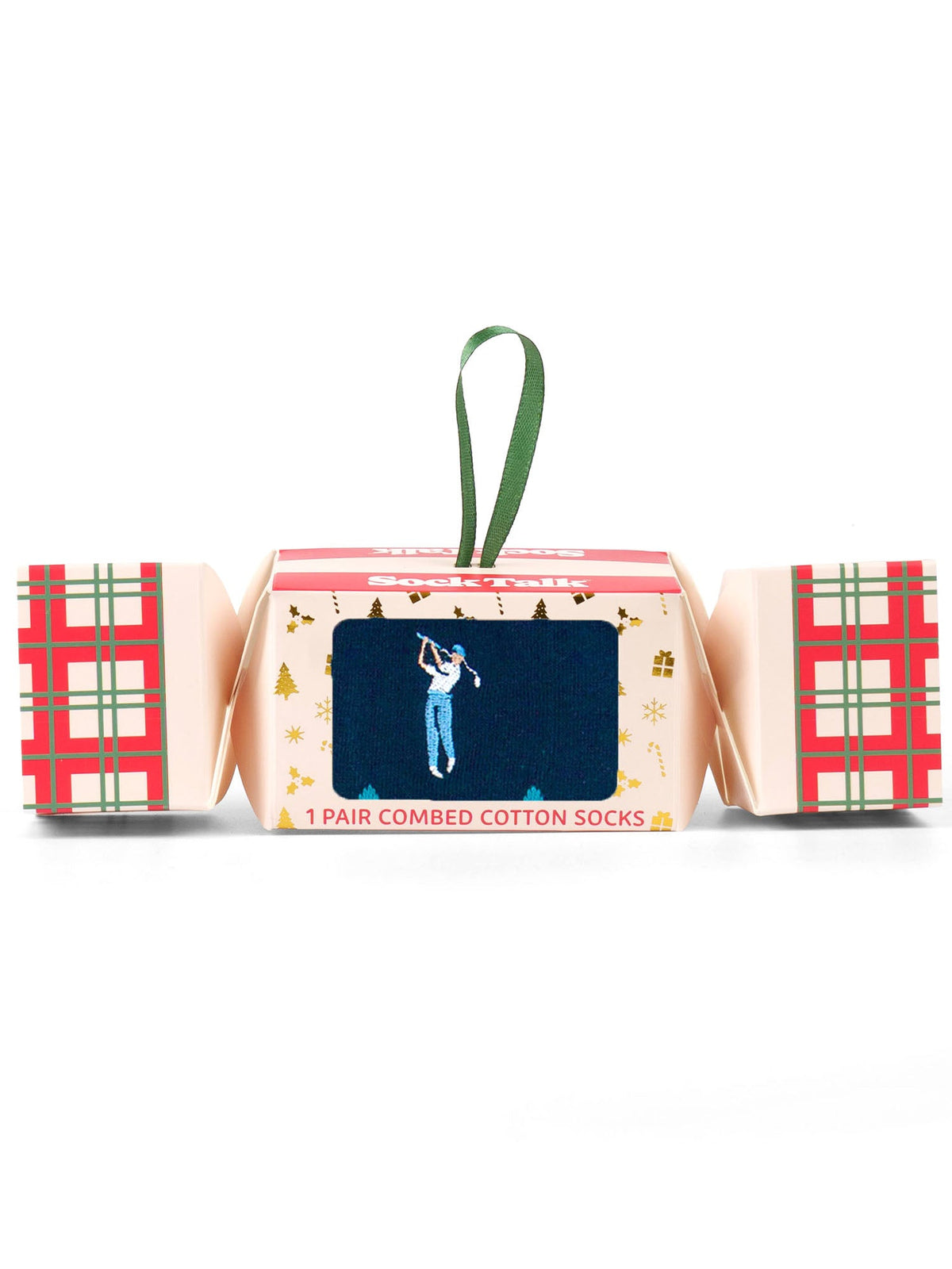 Golfer-Embroidered-Combed-Cotton-Crew-Socks-Christmas-Cracker-Gift-Box-in-Blue